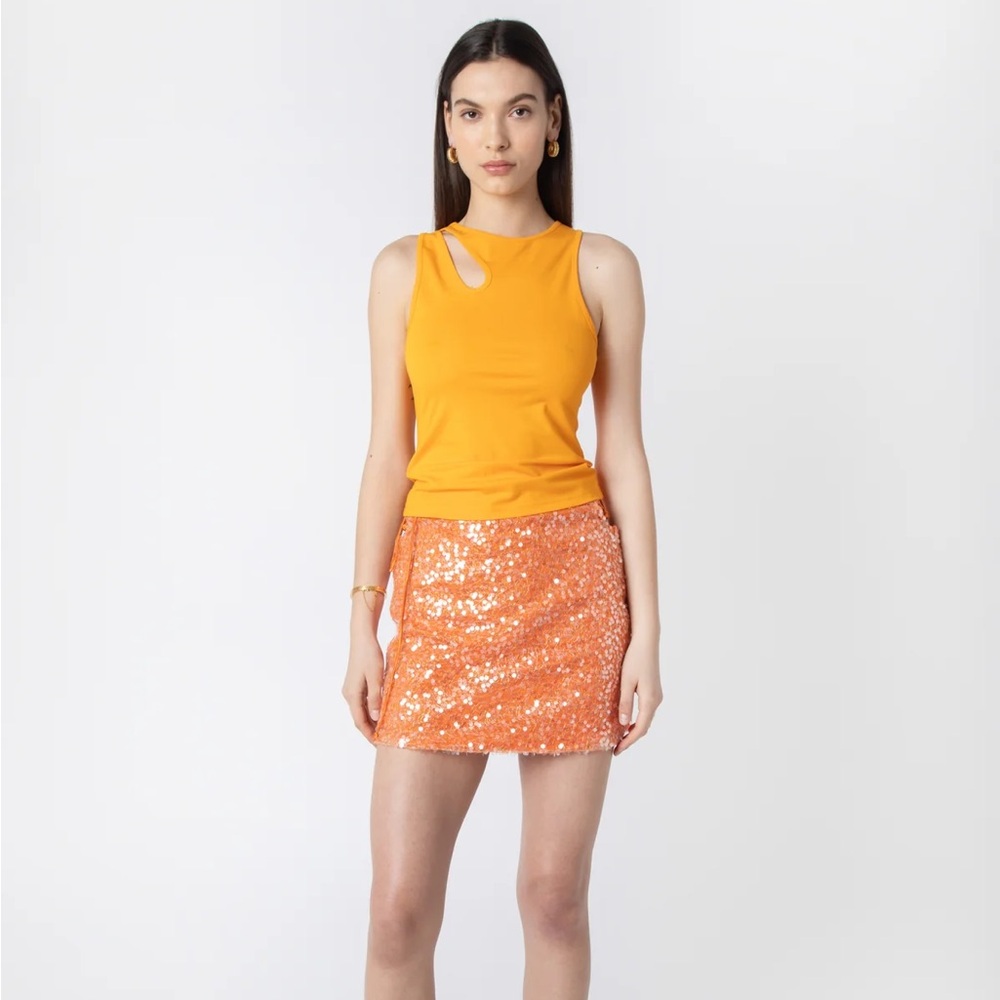 Blake Orange Cutout Vest Tank Top